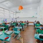 Sala de aula sendo representada na imagem apresentada Colégio MAtriz unidade São João de Meriti